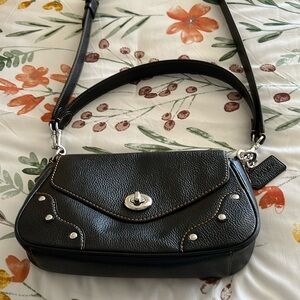 Coach bag silver and brown use as purse or crossbody